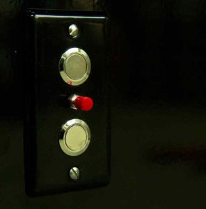 black mezzanine elevator lift button panel