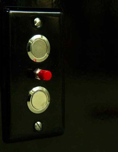 Black Dumbwaiter Button for a Mezzanine Lift