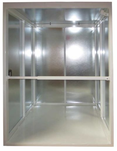 Dumbwaiter car with the Drop Down Bar Option