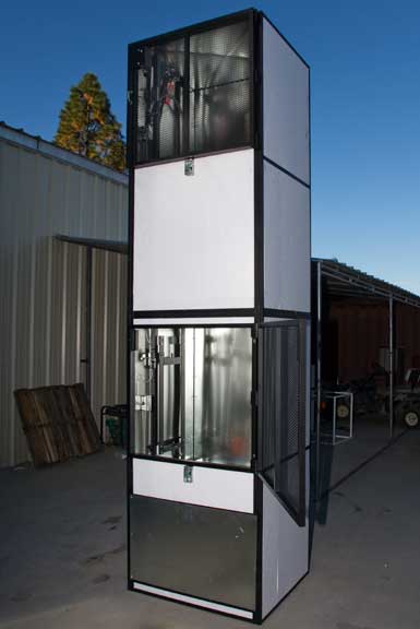 Powerlift Dumbwaiter's Mezzanine Lift Solves the Wall-les Challenge