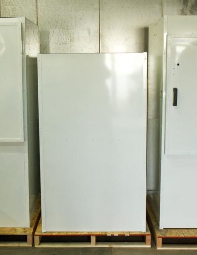 White powder coated dumbwaiter siding (front closed door)