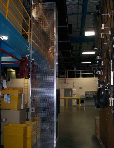 Mezzanine Elevator Lift with Diamond Plate siding (other side)