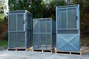 Powder coated mezzanine lift