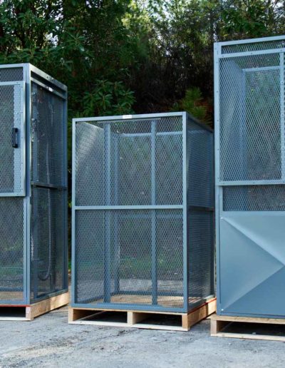 Dumbwaiter with powder coated grey siding